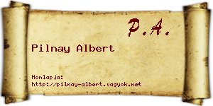 Pilnay Albert névjegykártya